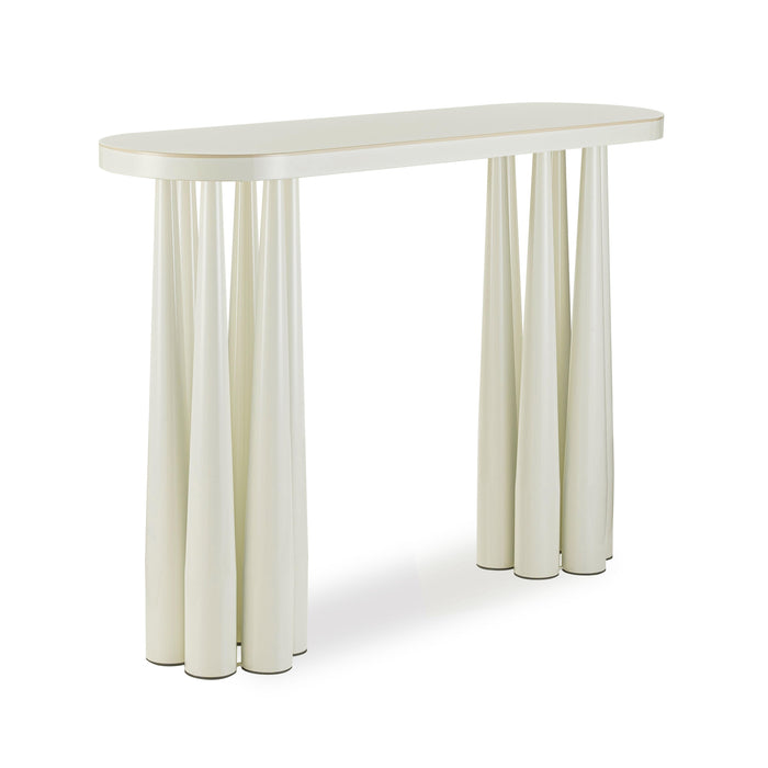 Titan Cream Glossy Console Table - Home And Beyond