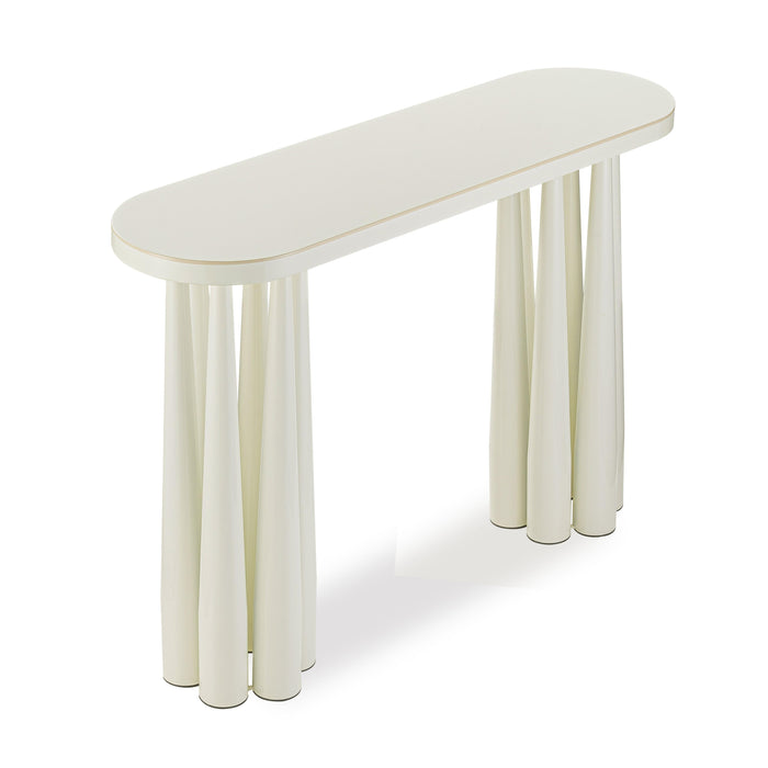 Titan Cream Glossy Console Table - Home And Beyond