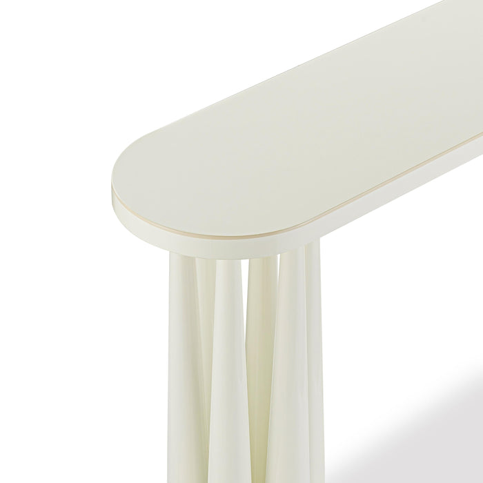 Titan Cream Glossy Console Table - Home And Beyond