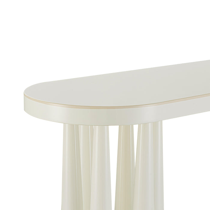 Titan Cream Glossy Console Table - Home And Beyond