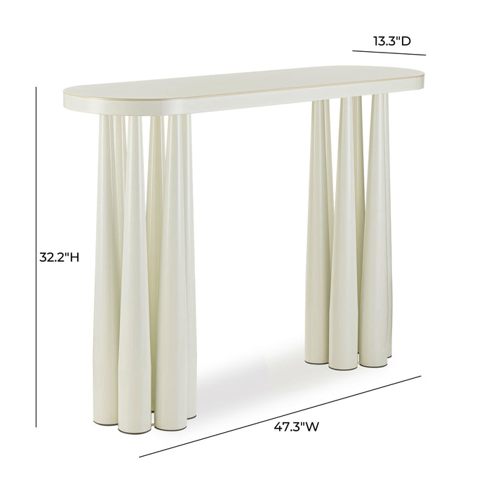 Titan Cream Glossy Console Table - Home And Beyond