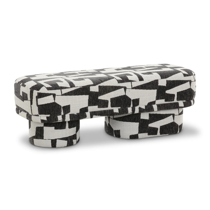 Lena Black and White Jacquard Bench - Home And Beyond