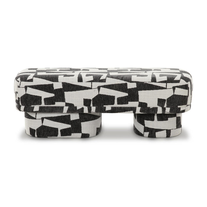 Lena Black and White Jacquard Bench - Home And Beyond