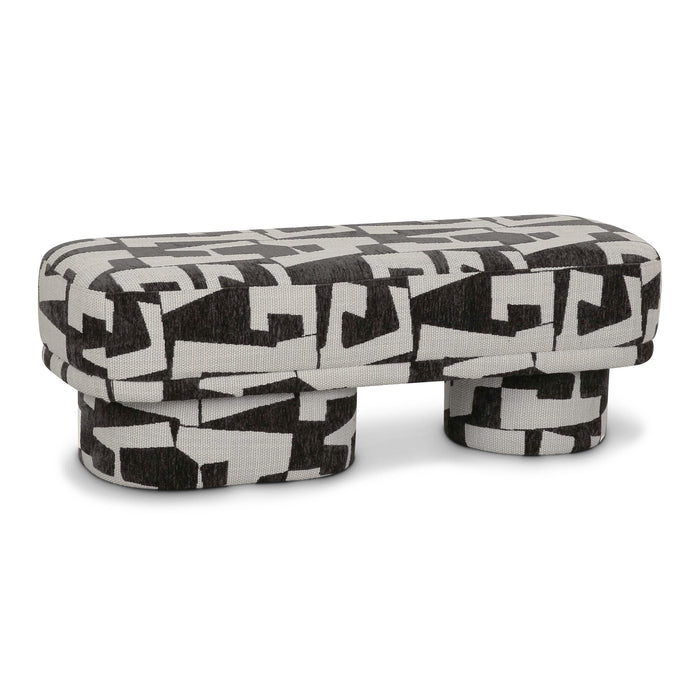 Lena Black and White Jacquard Bench - Home And Beyond