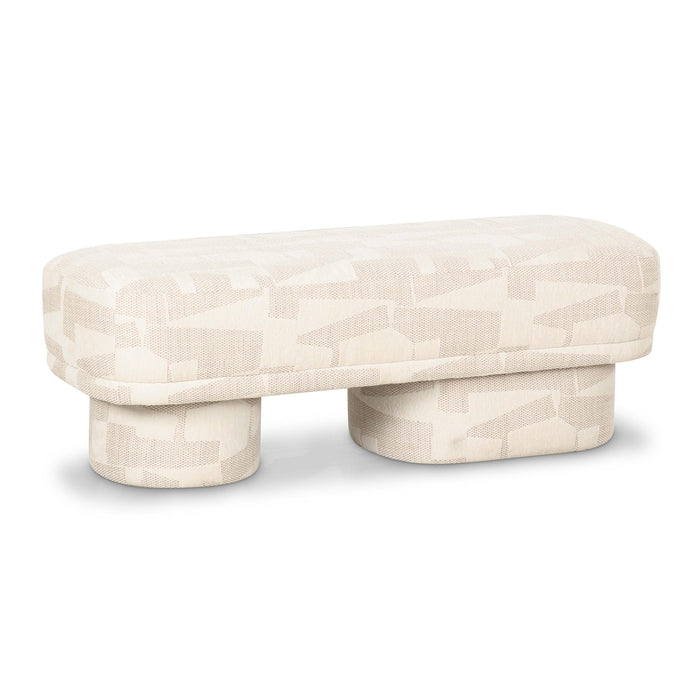 Lena Cream Jacquard Bench - Home And Beyond