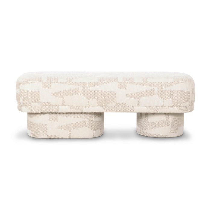 Lena Cream Jacquard Bench - Home And Beyond
