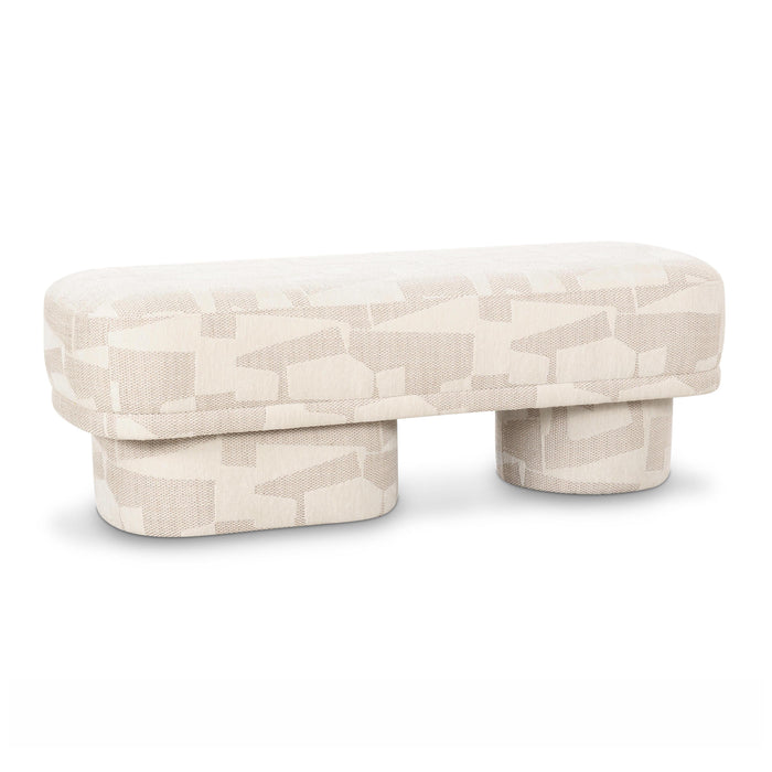 Lena Cream Jacquard Bench - Home And Beyond