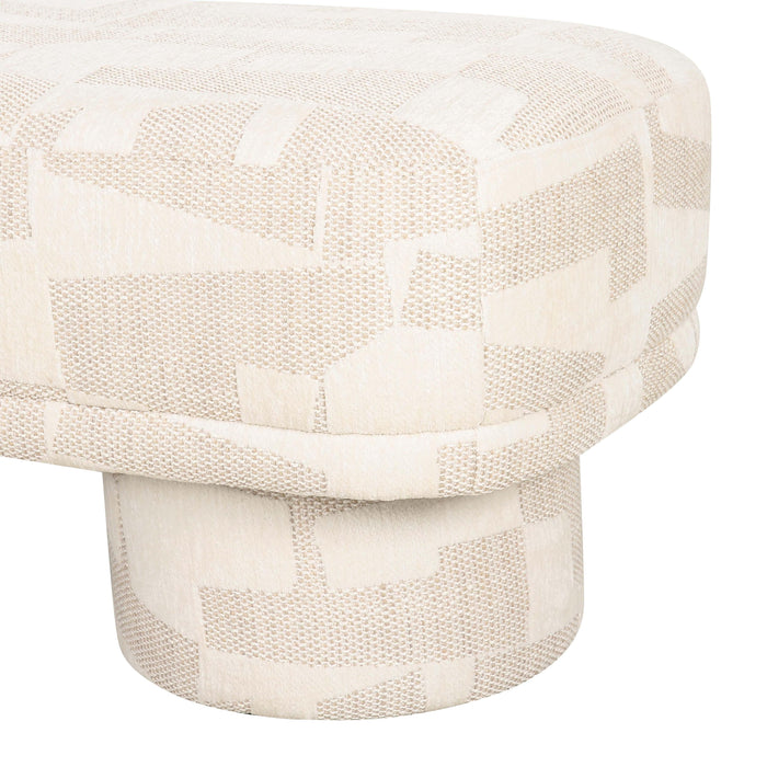 Lena Cream Jacquard Bench - Home And Beyond