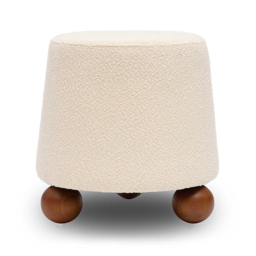 Jaine Cream Boucle Stool - Home And Beyond