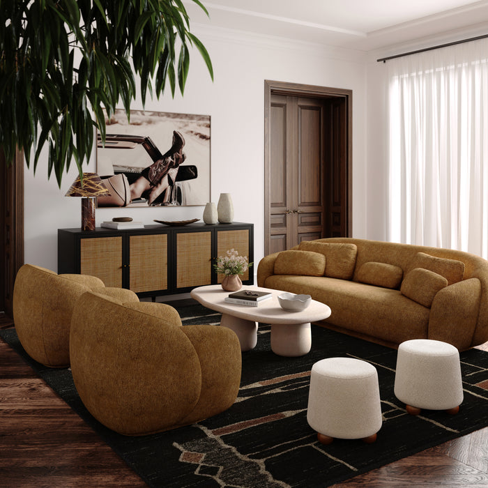 Jaine Cream Boucle Stool - Home And Beyond