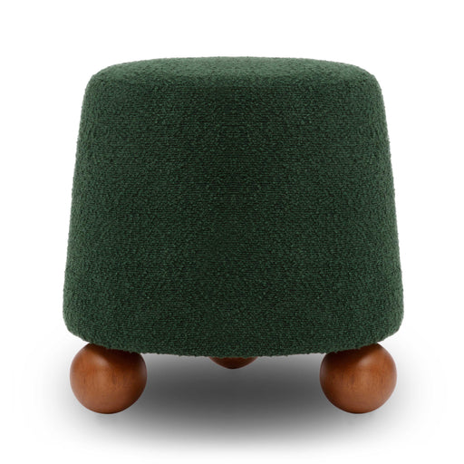 Jaine Forest Green Boucle Stool - Home And Beyond