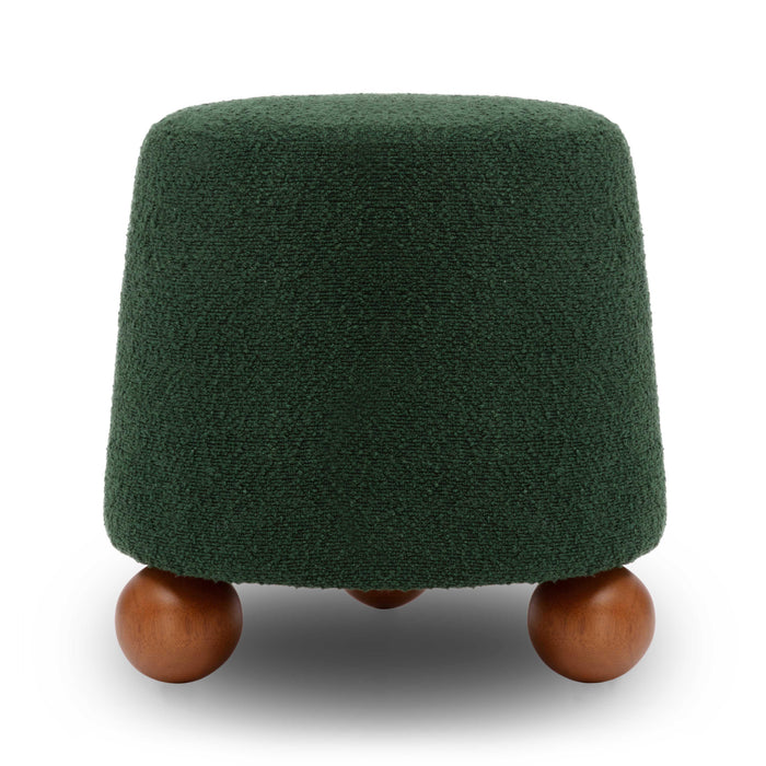 Jaine Forest Green Boucle Stool - Home And Beyond