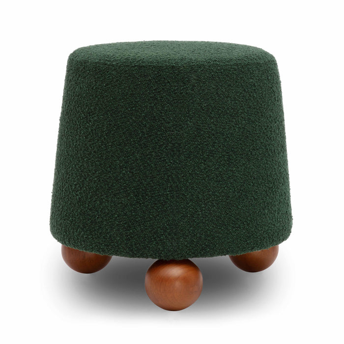 Jaine Forest Green Boucle Stool - Home And Beyond