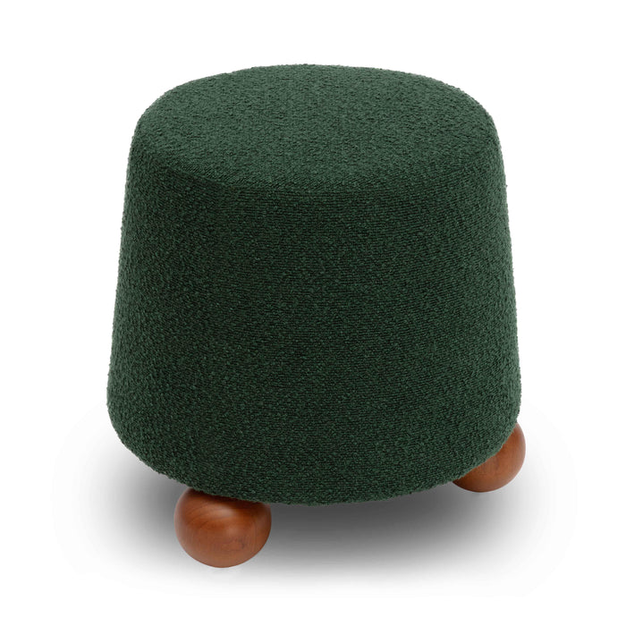 Jaine Forest Green Boucle Stool - Home And Beyond