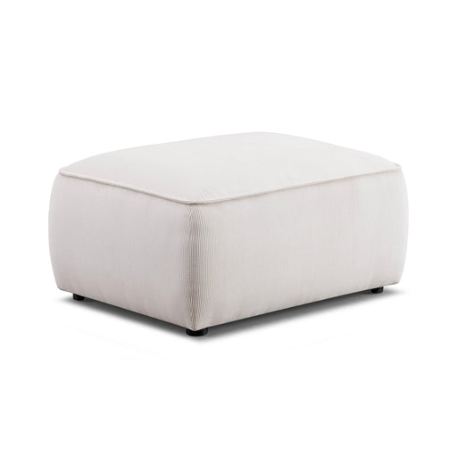 Travie White Sand Performance Corduroy Velvet Ottoman - Home And Beyond
