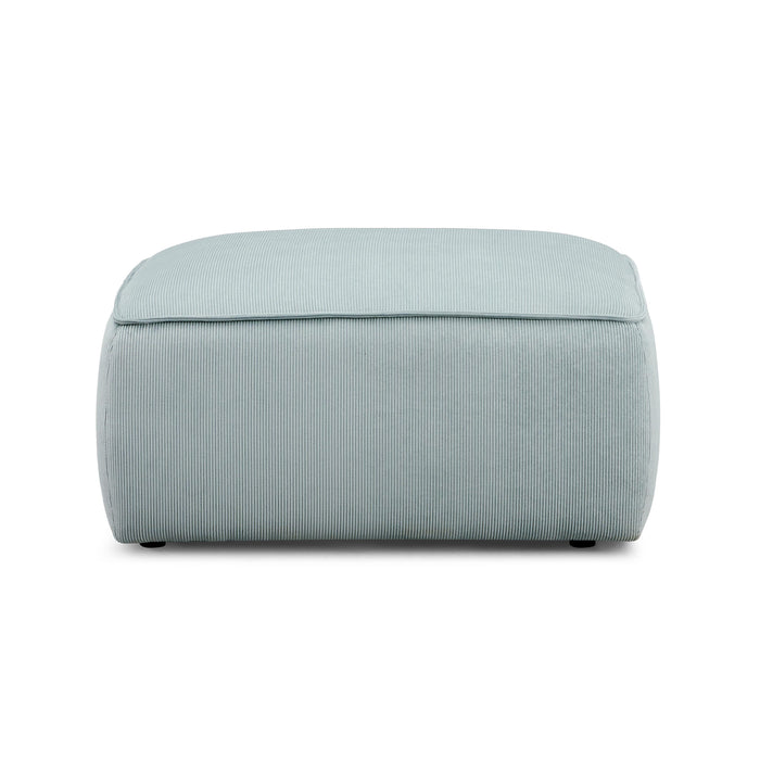 Travie Sea Blue Performance Corduroy Velvet Ottoman - Home And Beyond