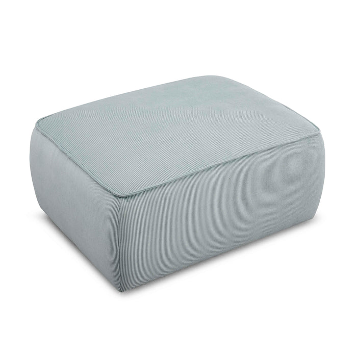 Travie Sea Blue Performance Corduroy Velvet Ottoman - Home And Beyond