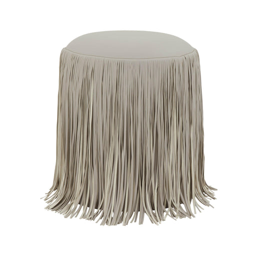 Shag Me Grey Performance Vegan Leather Ottoman - Home And Beyond