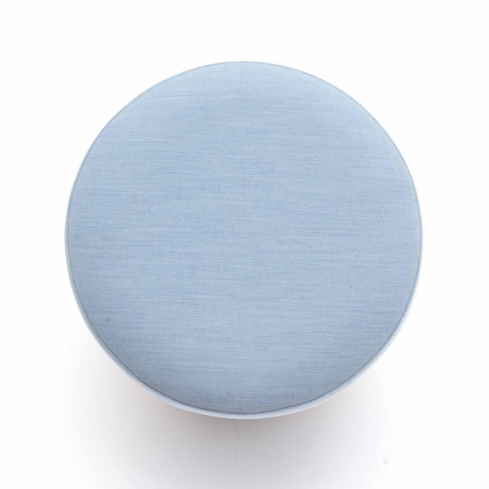 Dex Faded Blue Upcycled Fabric Ottoman - Home And Beyond