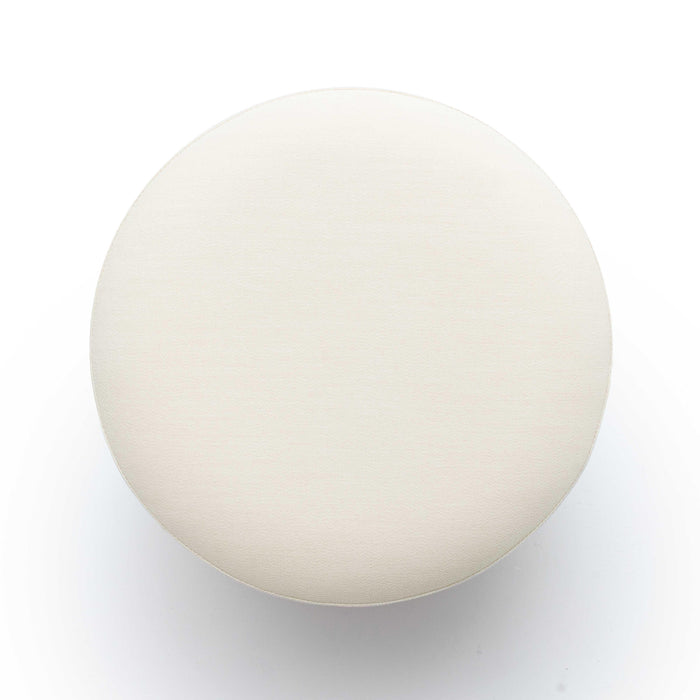 Dex Cream Upcycled Fabric Ottoman - Home And Beyond