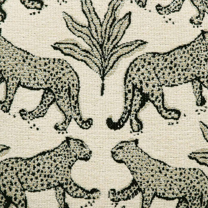 Dex Cream Leopard Jacquard Ottoman - Home And Beyond