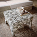 Raji Cream Leopard Jacquard Ottoman - Home And Beyond