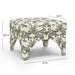 Raji Cream Leopard Jacquard Ottoman - Home And Beyond