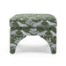 Raji Olive Green Leopard Jacquard Ottoman - Home And Beyond