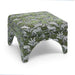 Raji Olive Green Leopard Jacquard Ottoman - Home And Beyond