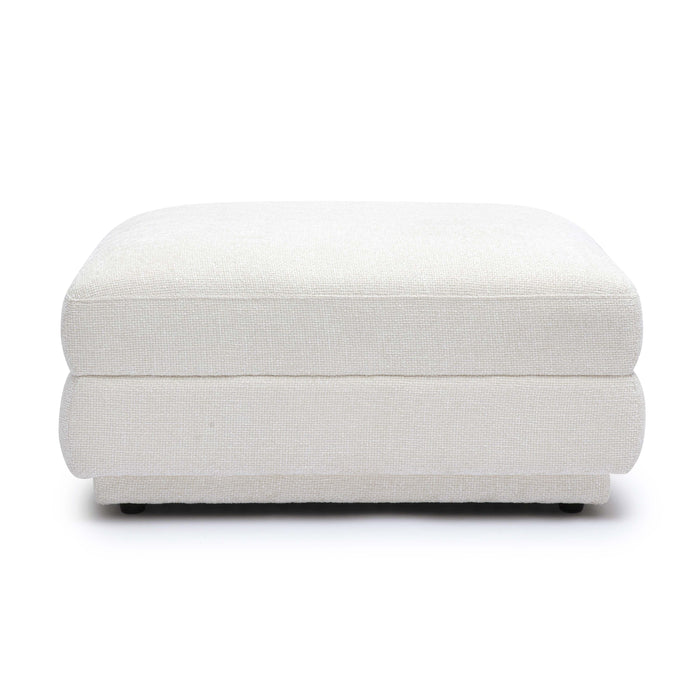 Perry Cream Performance Chenille Modular Ottoman - Home And Beyond