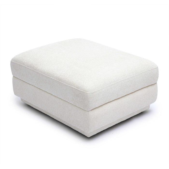 Perry Cream Performance Chenille Modular Ottoman - Home And Beyond