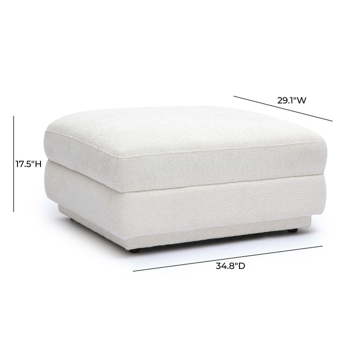 Perry Cream Performance Chenille Modular Ottoman - Home And Beyond