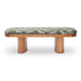 Ollie Olive Green Leopard Jacquard Bench - Home And Beyond