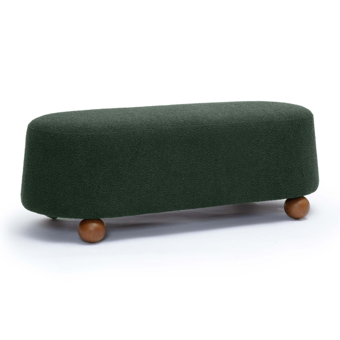 Jaine Forest Green Boucle Large Ottoman - Home And Beyond