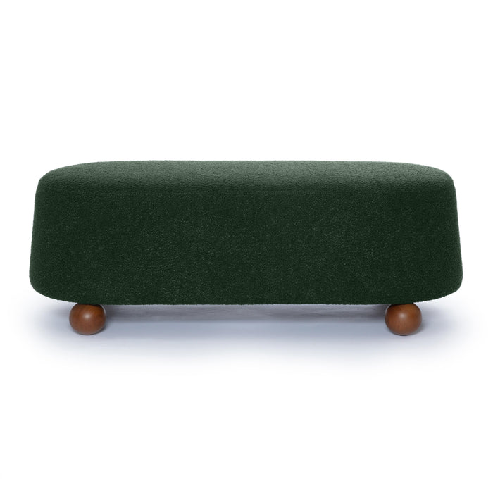 Jaine Forest Green Boucle Large Ottoman - Home And Beyond