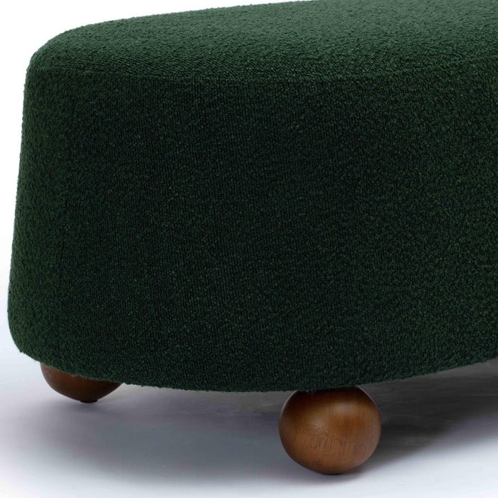 Jaine Forest Green Boucle Large Ottoman - Home And Beyond