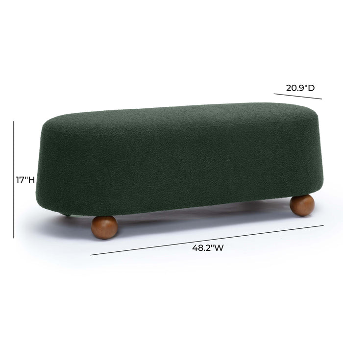 Jaine Forest Green Boucle Large Ottoman - Home And Beyond
