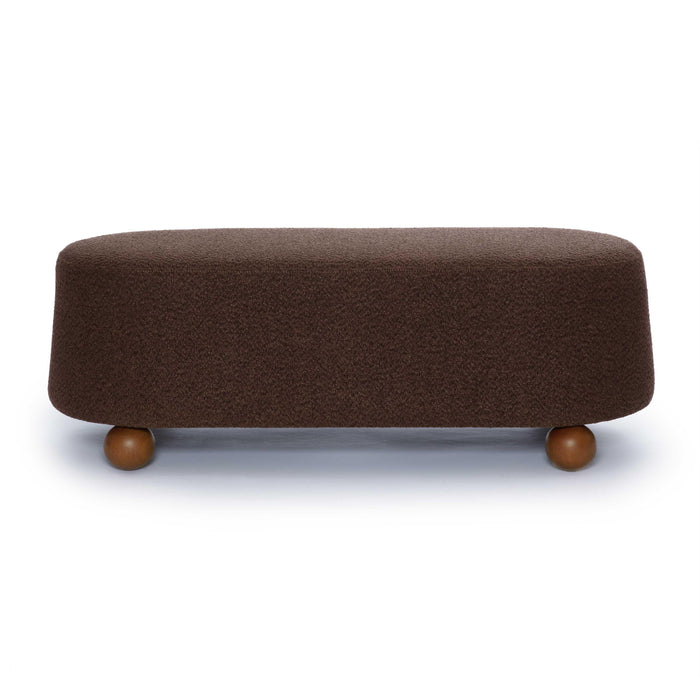 Jaine Brown Boucle Large Ottoman - Home And Beyond