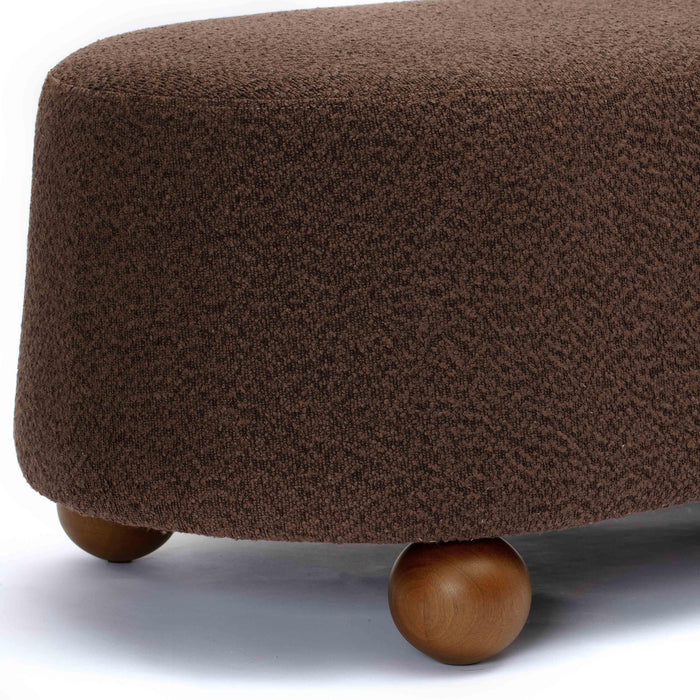 Jaine Brown Boucle Large Ottoman - Home And Beyond