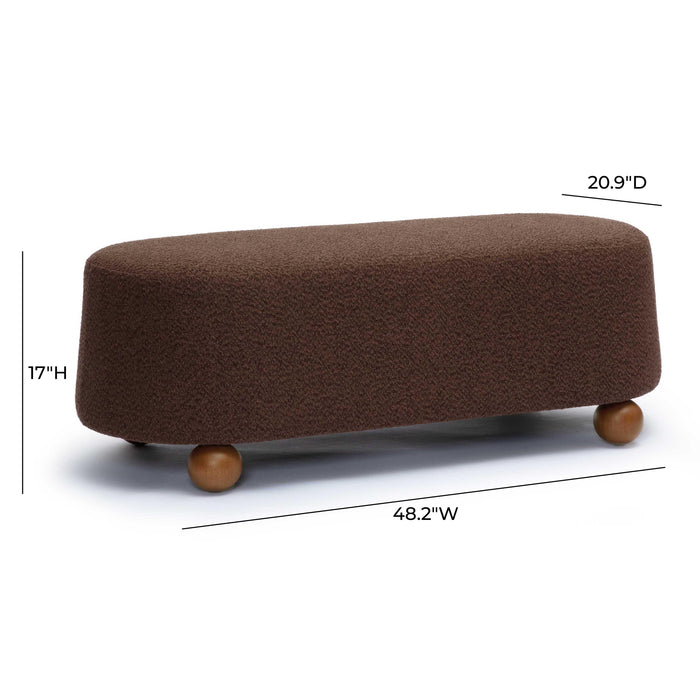 Jaine Brown Boucle Large Ottoman - Home And Beyond