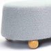 Jaine Stone Grey Loose Mohair Large Ottoman - Home And Beyond