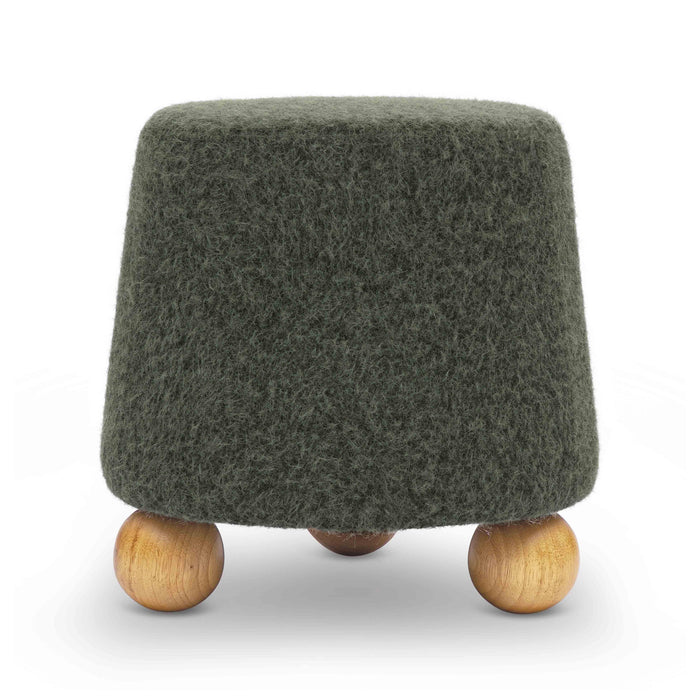 Jaine Forest Green Loose Mohair Ottoman - Home And Beyond