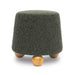 Jaine Forest Green Loose Mohair Ottoman - Home And Beyond