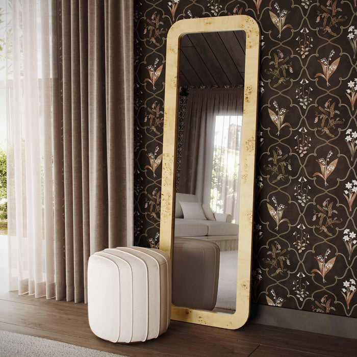 Pouch Cream Chenille Ottoman - Home And Beyond