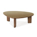 Oani Walnut and Glass Triangular Coffee Table - Home And Beyond