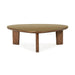 Oani Walnut and Glass Triangular Coffee Table - Home And Beyond