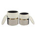 Gigi Cream and Tan Chenille Storage Ottoman - Set of 2 - Home And Beyond