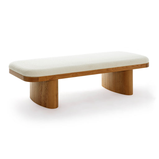 Ollie White Performance Boucle Large Bench - Home And Beyond