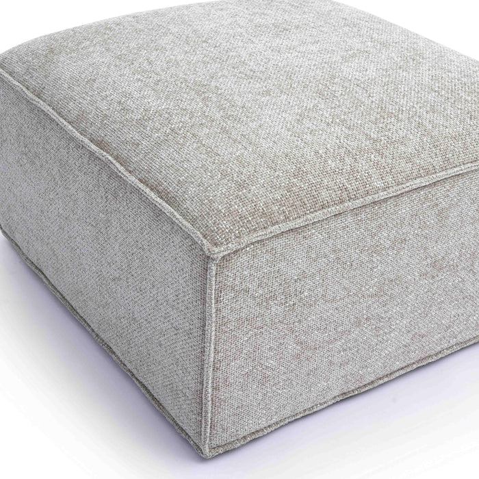 Mindy Performance Chenille Basketweave Ottoman - Home And Beyond