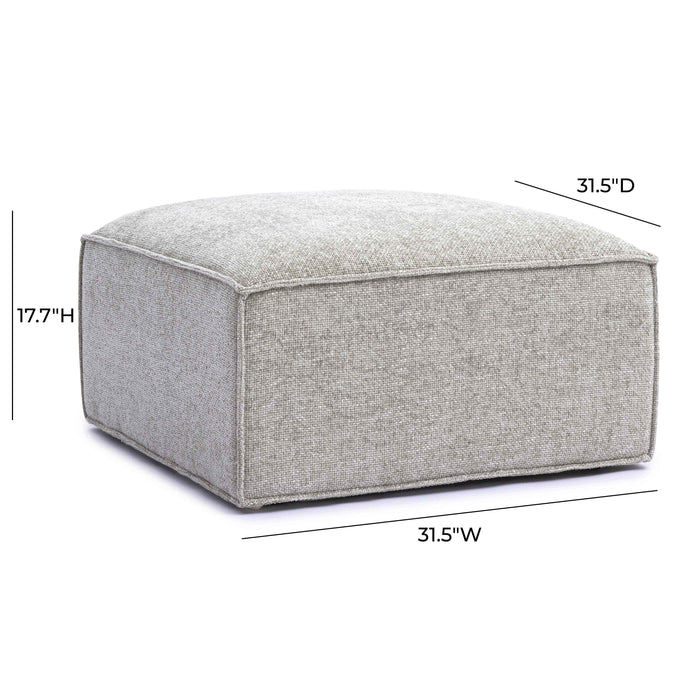 Mindy Performance Chenille Basketweave Ottoman - Home And Beyond